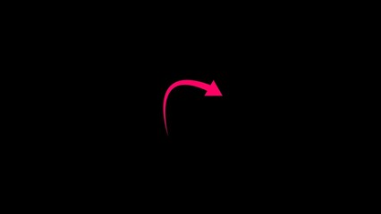 Fototapeta premium circle arrow magenta red color 4k illustration on black background.