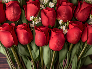 Red roses bouquet close-up (1)
