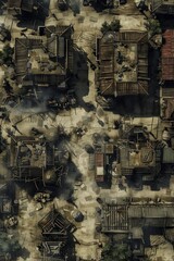 RPG digital battlemap post apocalyptic deserted stilt city survival gaming adventure map ruined landscape tactical playtable immersive environment for tabletop roleplaying games RPG maps combat strate