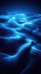 Naklejka premium Abstract digital rendering of rippling dark blue water. Possible use Background for digital art projects