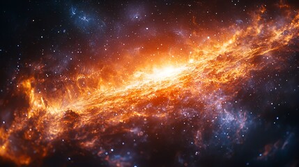 Obraz premium Cosmic Nebula, Fiery Galactic Cloud