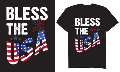 Print bless the USA typography tshirt design