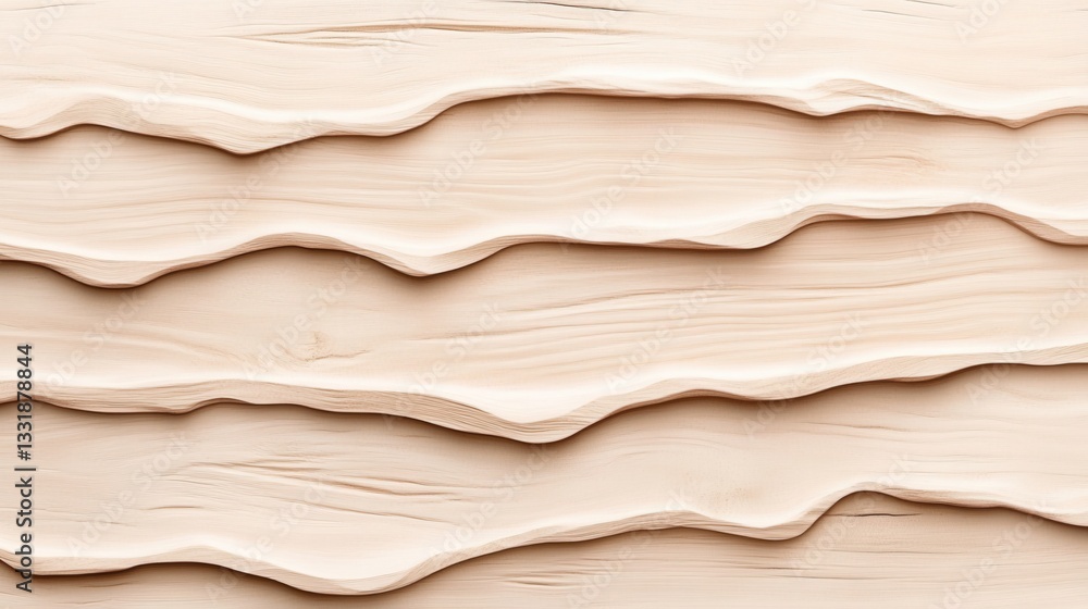 Aufkleber a textured, abstract image featuring flowing lines of creamy beige material layered in wavy patterns