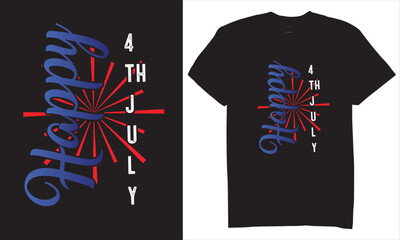 Print happy 4th july day USA