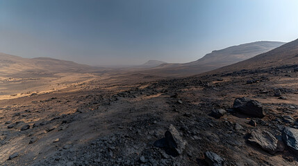 Martian landscape panorama