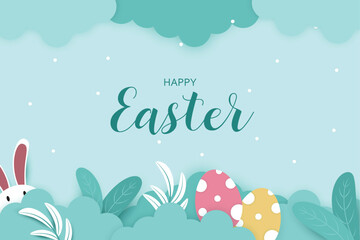 Easter background with cute Easter egg illustration