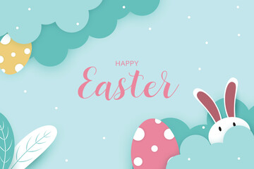 Easter background with cute Easter egg illustration