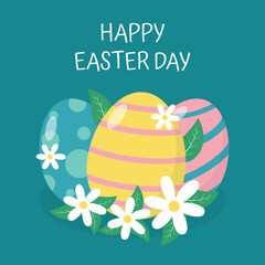 Easter background with cute Easter egg illustration