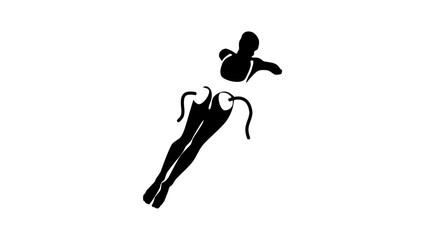 Butt Vacuum Therapy, black isolated silhouette