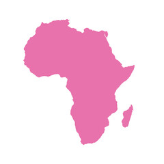 Map of Africa, sign silhouette. World Map Globe. Vector Illustration isolated on transparen background. African continent.