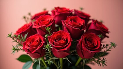 Close-up of red roses, romantic gift for valentine’s day
