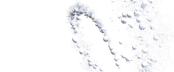 White bubbles on white background. Abstract texture.