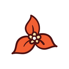 Flower hand draw doodle Vector icon