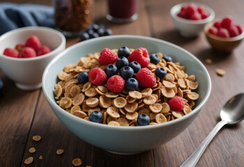 Breakfast cereal with berries.