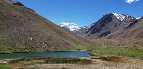 Tranquil Mountain Lake Amidst Rugged Terrain