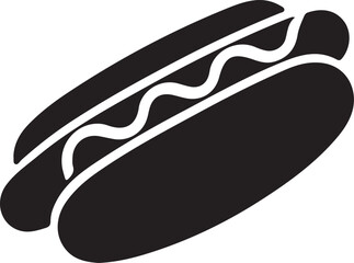 Hot dog silhouette vector art illustration. Hot dog vector icon.