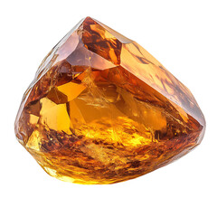 Close Up of Beautiful Topaz Stone Reflecting War Isolated on Transparent Background