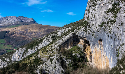 Rugged Mountain Peaks Under a Clear Blue Sky