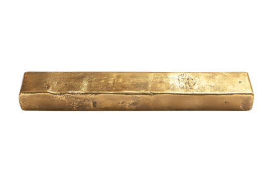 Golden Bar of Gold on transparent Background
