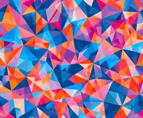Abstract Geometric Triangle Background in Vibrant Colors - Modern Polygonal Mosaic Pattern