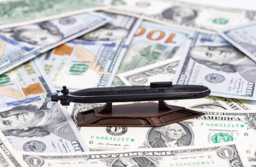 Concept: the construction of nuclear submarines is a very expensive project for the state budget