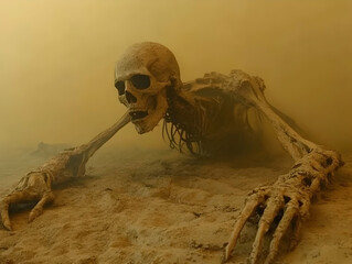 Skeleton crawling in fog