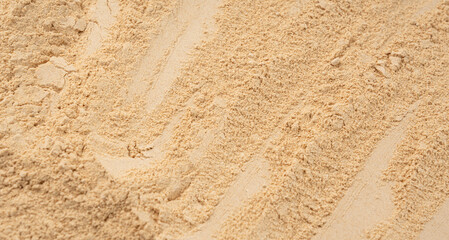 Maca powder texture background, dry Peruvian ginseng powder pattern, ground ayak willku