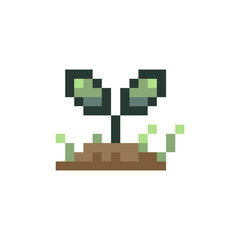 Obraz premium sprout plant retro pixel art