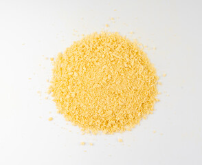 Bread crumbs isolated, scattered breadcrumbs, crushed rusk bread crumbs for nuggets, panko
