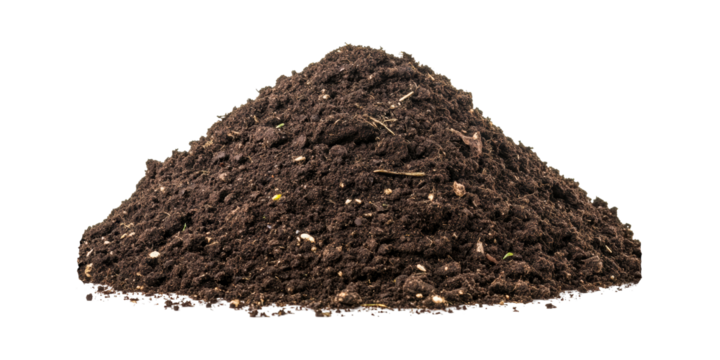 Pile Of Rich Organic Soil. Essential For Gardening And Plant Growth Isolated On Transparent Background