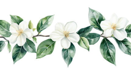 Watercolor Tropical Flower Arrangement With Orange Hibiscus And Plumeria isolated on transparent background