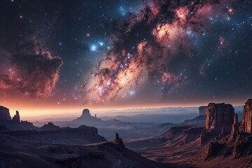 Obraz premium Exploring Cosmic Realms and Nebulous Horizons in Astronomy and the Universe