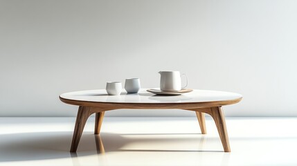 Minimalist coffee table, room, calm