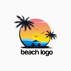 Beach Logo Design Vector