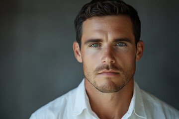 Fototapeta premium a close-up portrait of a man looking directly at the camera.