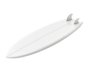 A Sleek White Surfboard with a Wax Coat, Isolated on White Background