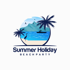 Beach Logo Design Vector