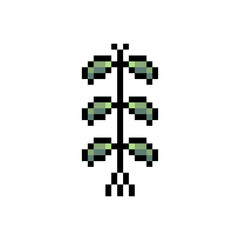 Fototapeta premium sprout plant retro pixel art