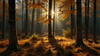 Obraz premium sunrise in the forest