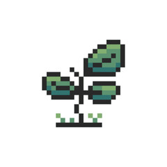 Obraz premium sprout plant retro pixel art