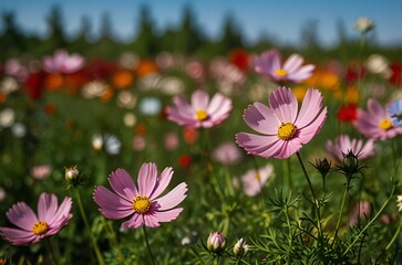 pink cosmos flowers