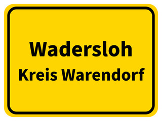 Illustration eines Stadteingangsschildes von Wadersloh, einer Gemeinde des Kreises Warendorf