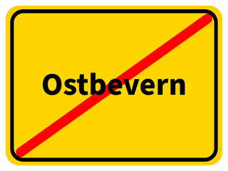 Illustration eines Stadtausgangsschildes von Ostbevern, einer Gemeinde des Kreises Warendorf