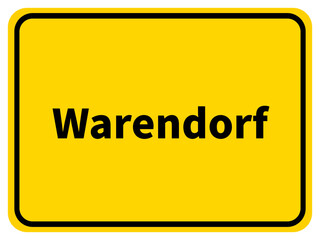Illustration eines Stadteingangsschildes von Warendorf, einer Gemeinde des Kreises Warendorf