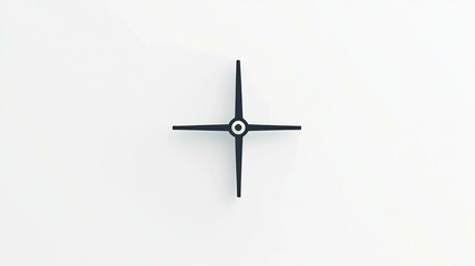 Minimalist black clock with four hands on a white background, representing modern design and simplicity in time management