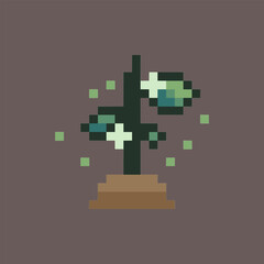 Fototapeta premium sprout plant retro pixel art