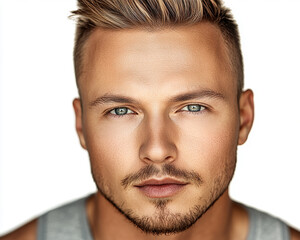 Obraz premium Fitness strong man portrait, male portrait close up