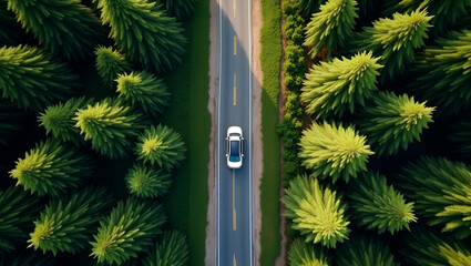 Aerial View of Forest Road with Car: Your 2026 Business Goal Planning & Growth Strategy for Success - Annual Development Plan for Achieving Targets