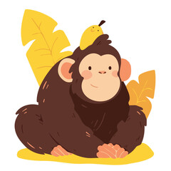 Vector illustration of a monkey for motion graphics and animation