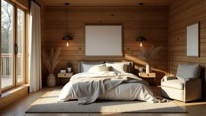 Cozy Flat Lay of Minimalist Cabin Retreat Essentials: Embrace Simplicity and Comfort in Nature